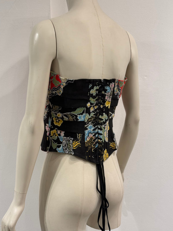 S/S2003 Roberto Cavalli chinoiserie floral print corset