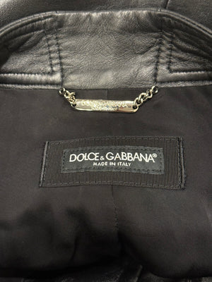 2020s Dolce & Gabbana moto biker leather jacket