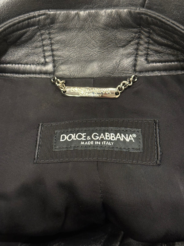 2020s Dolce & Gabbana moto biker leather jacket