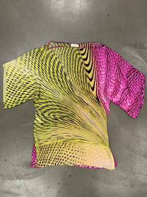 S/S2001 Roberto Cavalli psychedelic illusion blouse top / mini dress