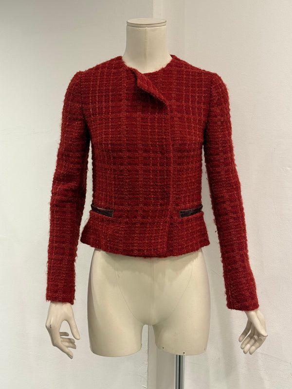 2000s Dolce & Gabbana crocodile details tweed jacket