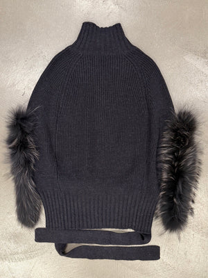 2000s Roberto Cavalli real fur inserts wool top