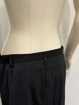 Prada wool midi belted skirt with zippers