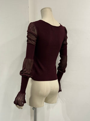 A/W2002 Yves Saint Laurent by Tom Ford sheer sleeve top