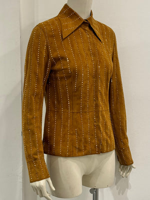 2001 Dolce & Gabbana studded embellished suede leather jacket