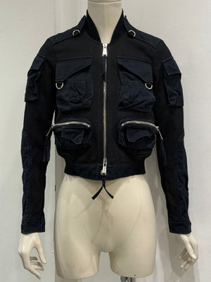 2000s Dsquared2 multi-pocket cargo bomber jacket