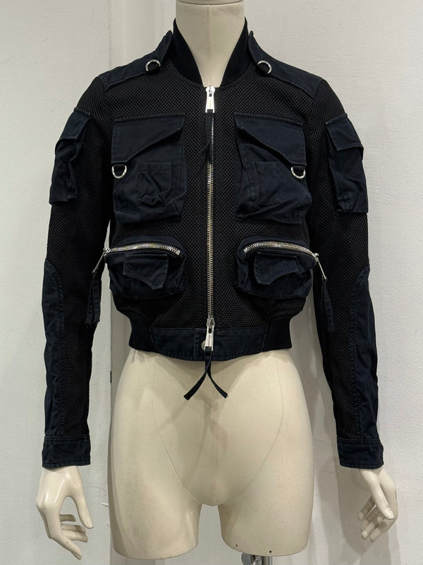 2000s Dsquared2 multi-pocket cargo bomber jacket