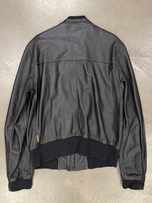 2000s Armani leather bomber jacket