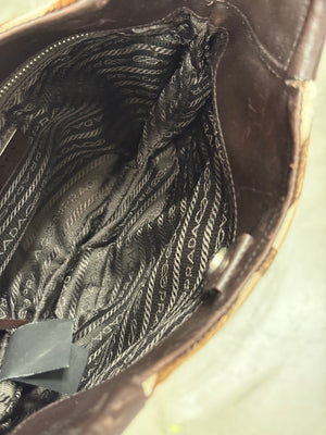 2000s Prada zebra pony hair bag