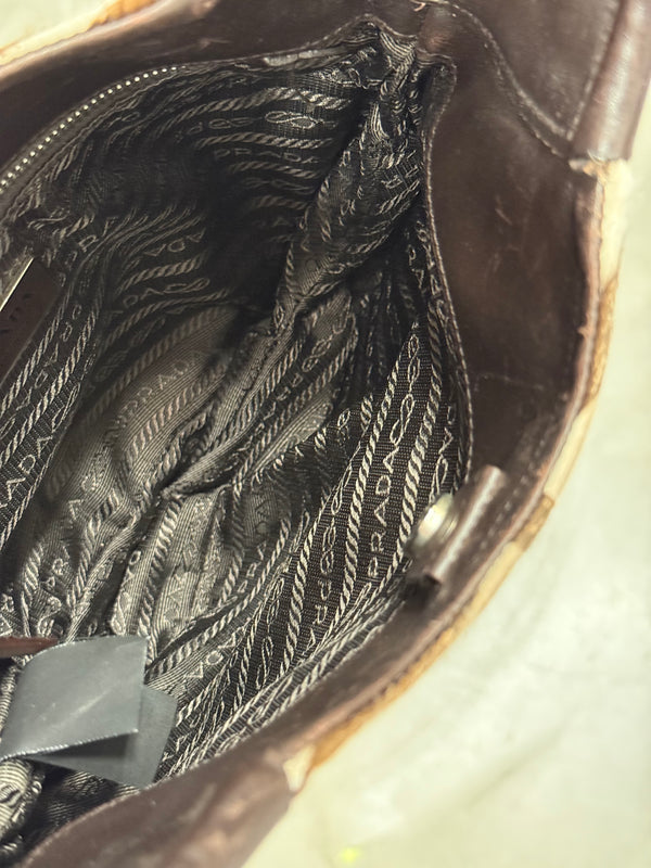 2000s Prada zebra pony hair bag