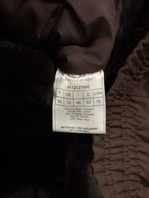 2005 Christian Dior by John Galliano knit sleeve hybrid jacket with fur lining