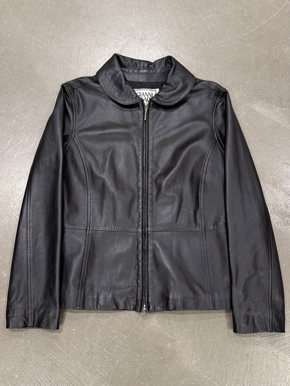 1990s Gianni Versace leather zip jacket