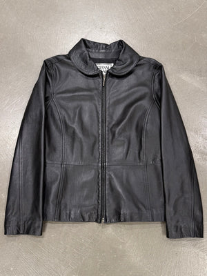 1990s Gianni Versace leather zip jacket