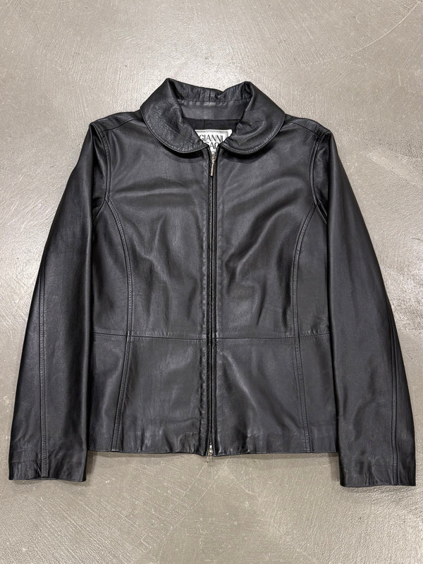 1990s Gianni Versace leather zip jacket