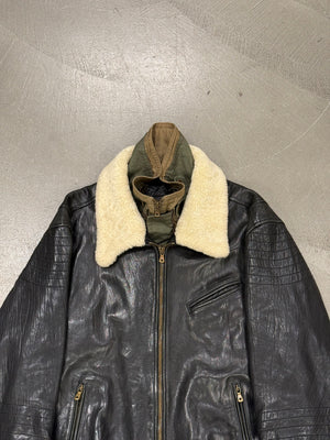 A/W2005 Dolce & Gabbana runway hybrid reconstructed military leather jacket