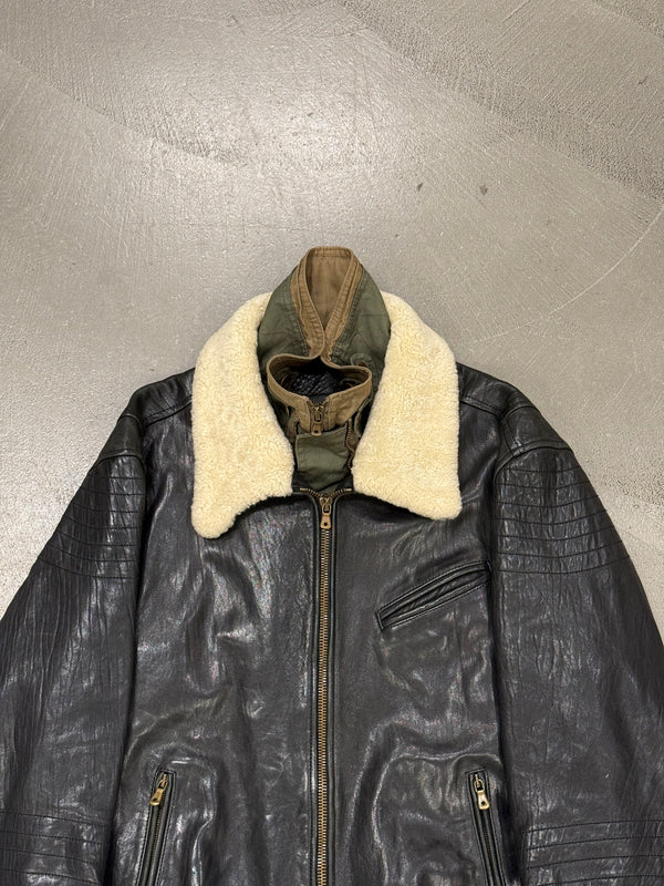 A/W2005 Dolce & Gabbana runway hybrid reconstructed military leather jacket