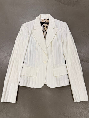 2000s Cavalli pleated blazer and skirt set