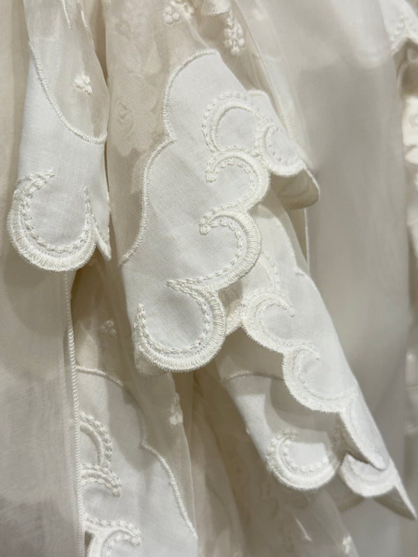 2020s Dolce & Gabbana Sheer ribbon-tie corset blouse shirt