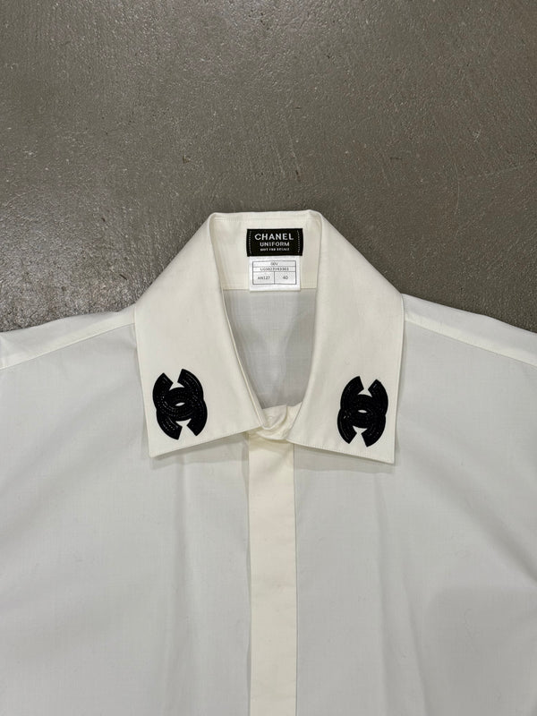 2000s Chanel collar logo shirt