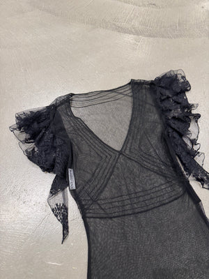 1998 Dolce & Gabbana sheer butterfly mesh top