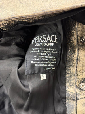 2000s Versace distressed leather vest