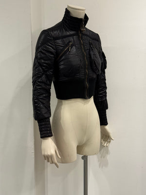 2000S Cavalli ultra-cropped cargo puffer jacket