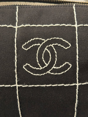 2003–2004 Chanel canvas chocolate bar bag.