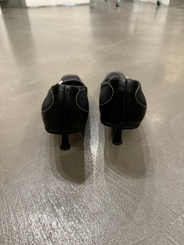 2000s Prada kitten heels nylon and leather