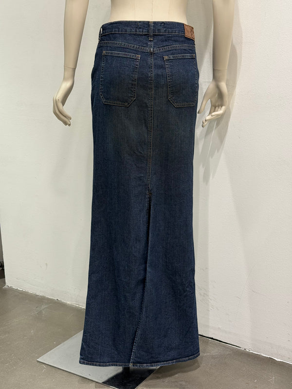 2000s Cavalli raw denim long skirt