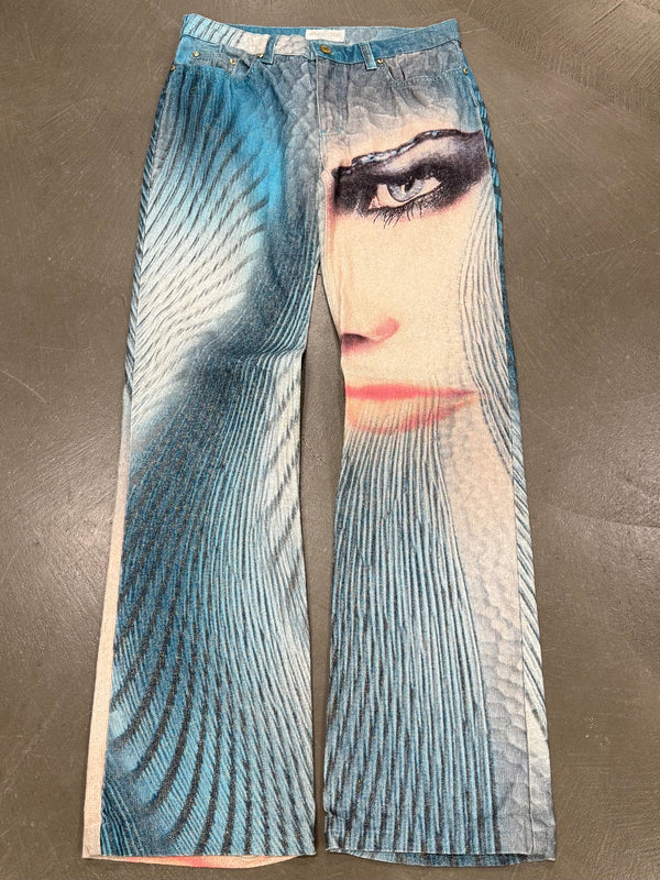S/S2001 Roberto Cavalli Elizabeth Taylor eye pants