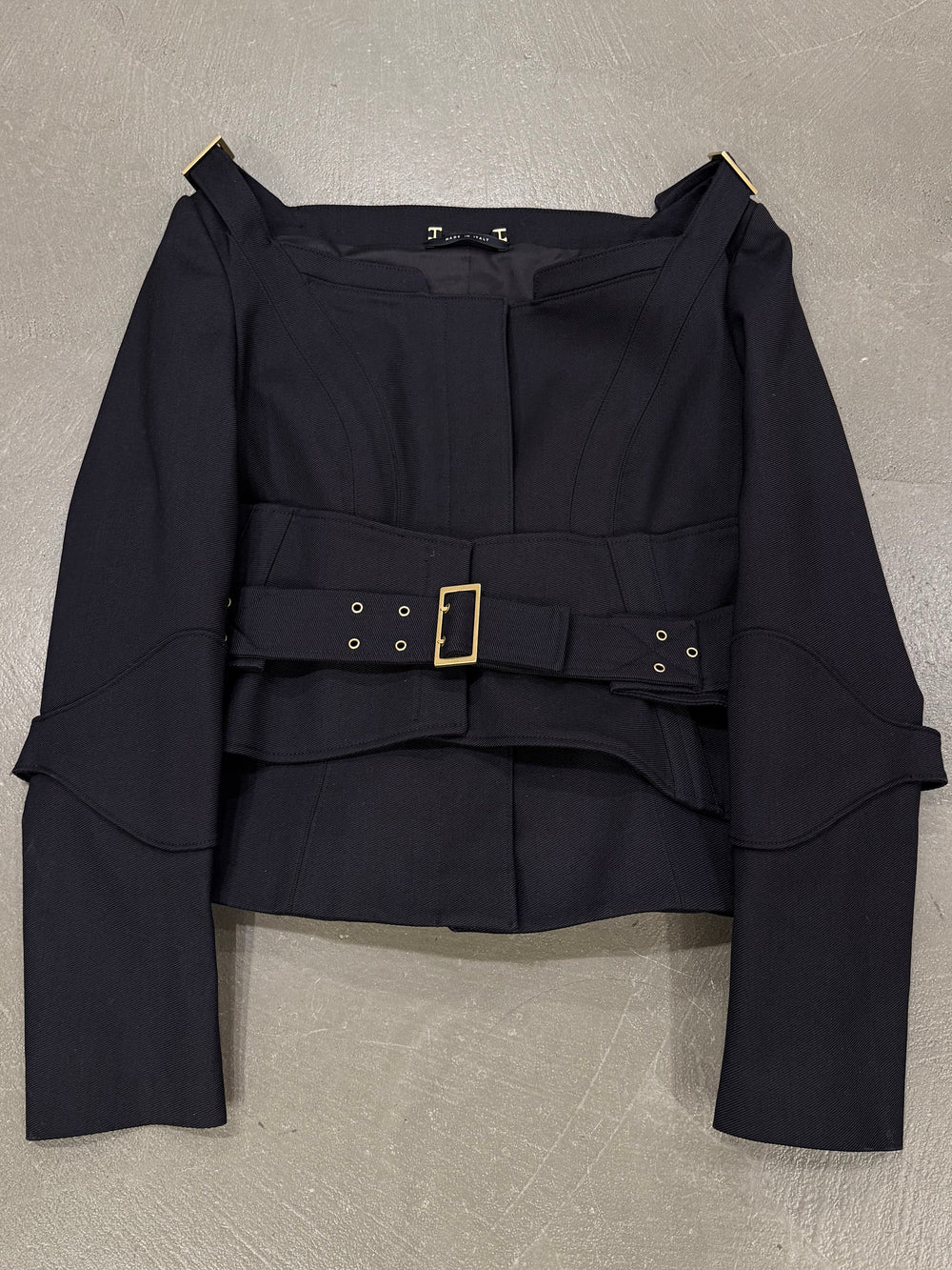 F/W 2003 Gucci by Tom Ford runway corset belted jacket