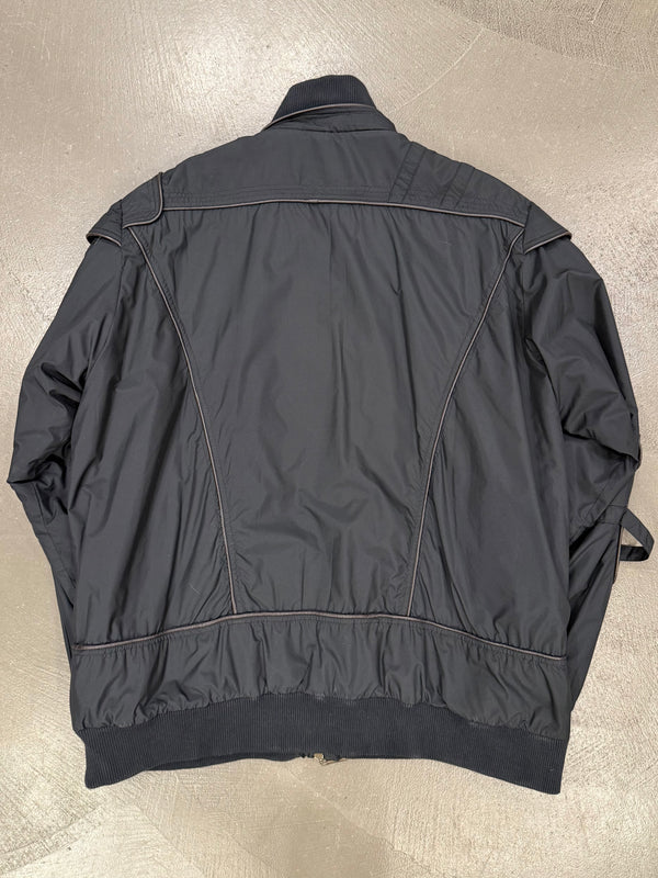 2000s Roberto Cavalli soldier parachute bondage bomber jacket