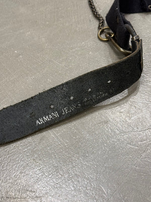 2000s Armani bondage leather belt