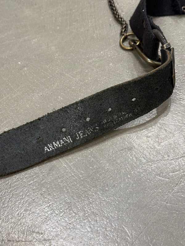 2000s Armani bondage leather belt