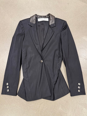 2003 Christian Dior by Galliano leather collar blazer