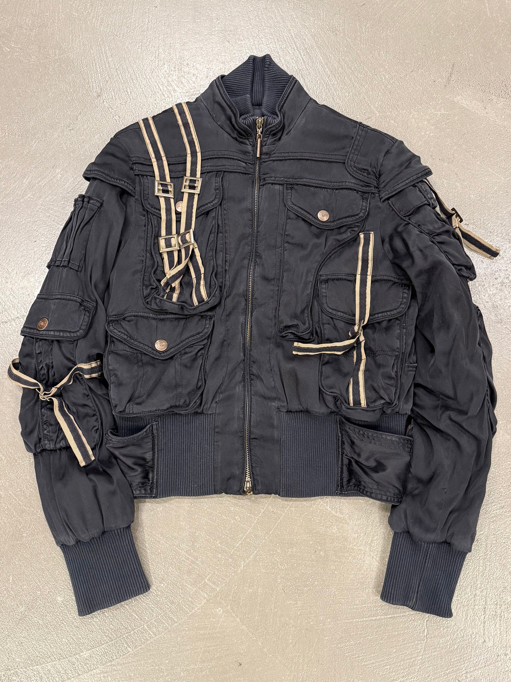 A/W2005 Roberto Cavalli bondage soldier bomber jacket
