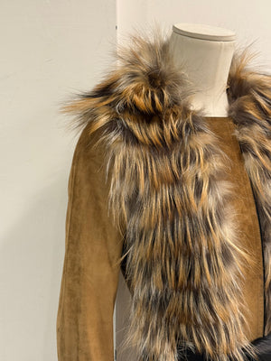 2000s Gucci fox fur suede coat