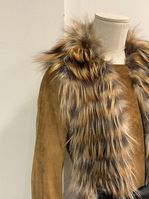 2000s Gucci fox fur suede coat