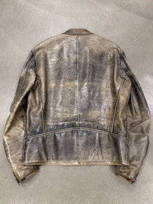 A/W2012 Maison Margiela distressed five zipper leather jacket