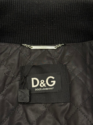 2000s Dolce & Gabbana cargo leather bomber jacket
