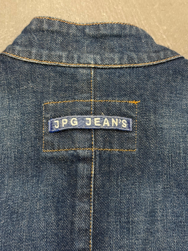 2000s Jean Paul Gaultier moto biker denim jacket
