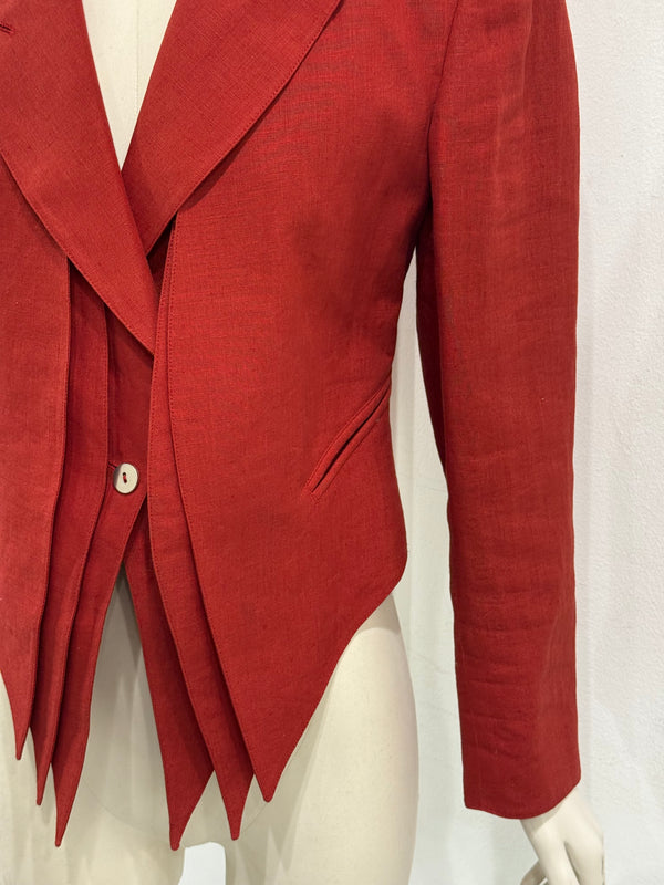 1990s Claude Montana asymmetric sculptural blazer