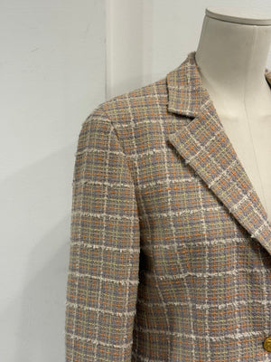 1990s Salvatore Ferragamo checked wool coat