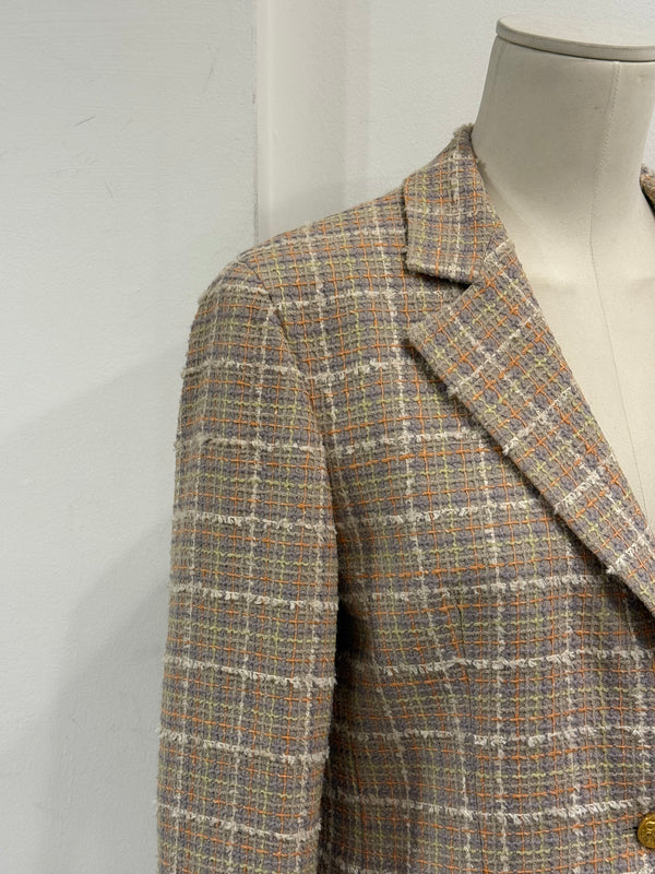 1990s Salvatore Ferragamo checked wool coat
