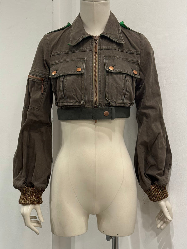 1990s Cavalli cropped military jacket