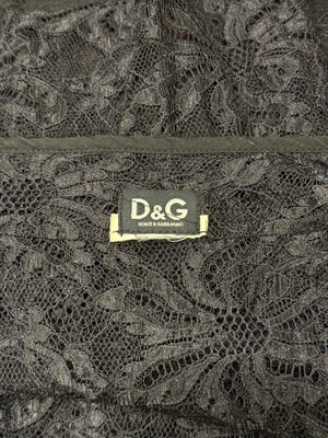 2000s Dolce & Gabbana lace tie-waist corseted top