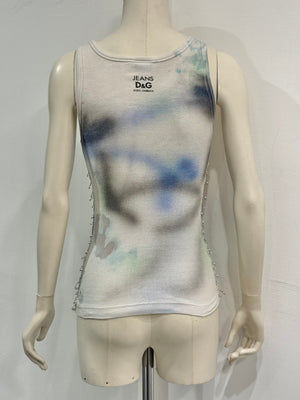 2000s Dolce & Gabbana safety pint graffiti "weird" top