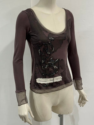 A/W2006 Christian Dior by John Galliano sheer embellished top