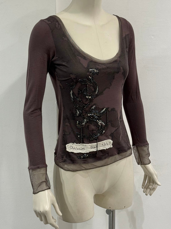 A/W2006 Christian Dior by John Galliano sheer embellished top