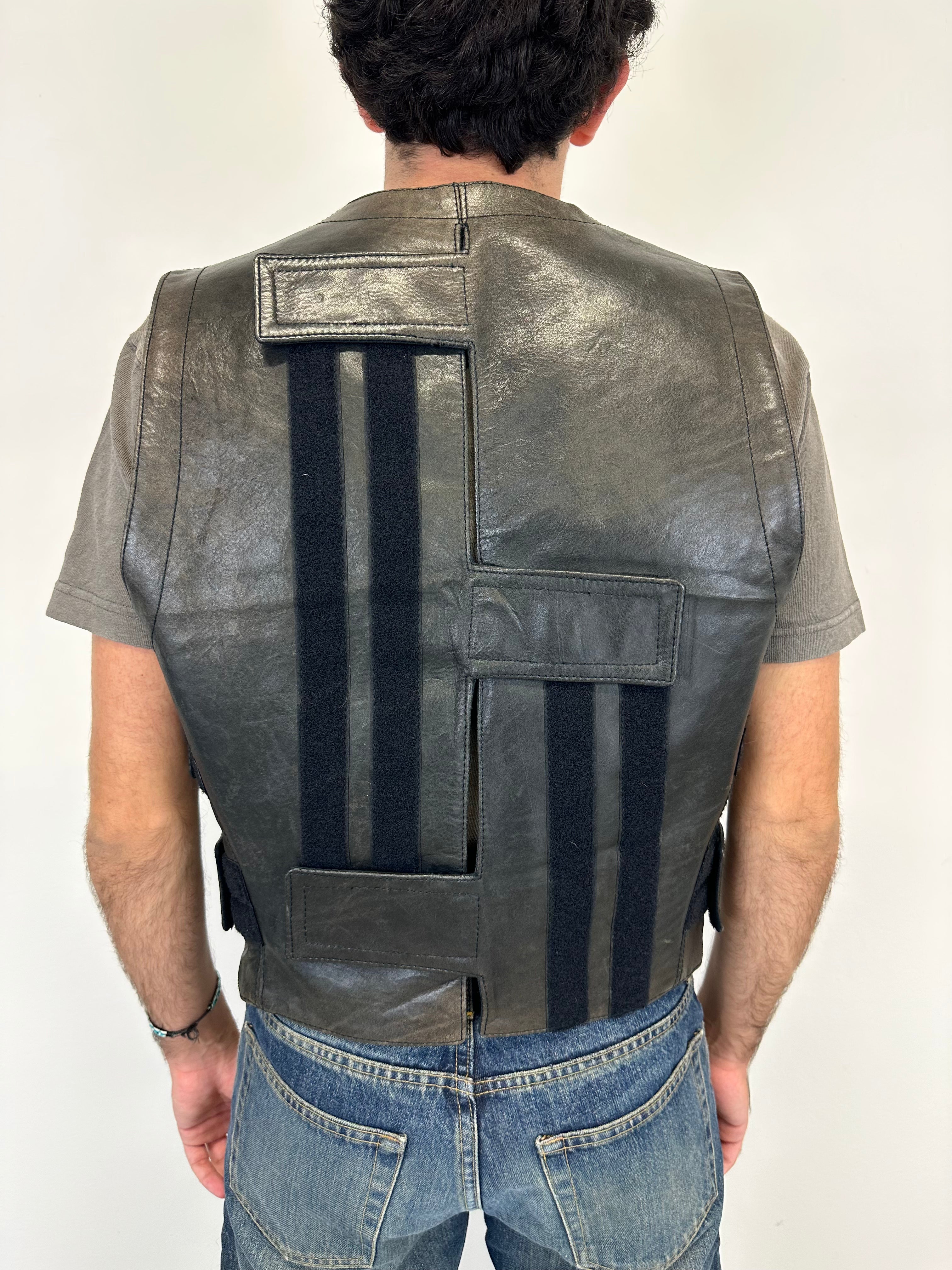 AW1995 Dirk Bikkembergs velcro straps leather vest AW1995 Dirk Bikkembergs velcro straps leather vest